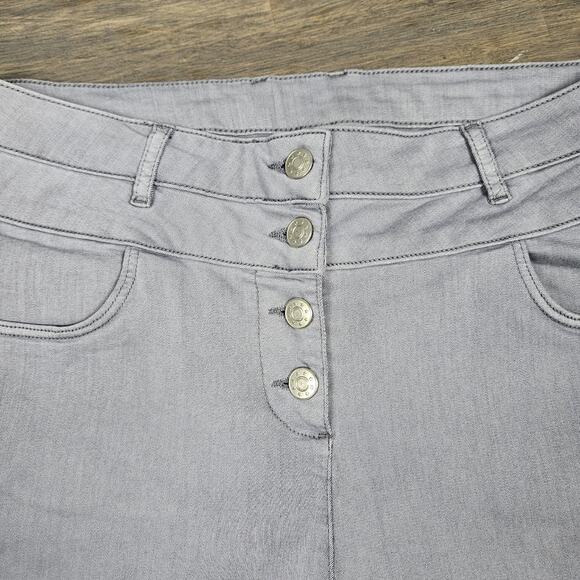 LASCANA Gray High Rise Skinny Jeans Women’s Size 12 Button Fly Stretch Denim - Picture 3 of 10